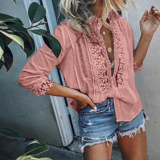 Blusa Renda Rosa / P 201303101