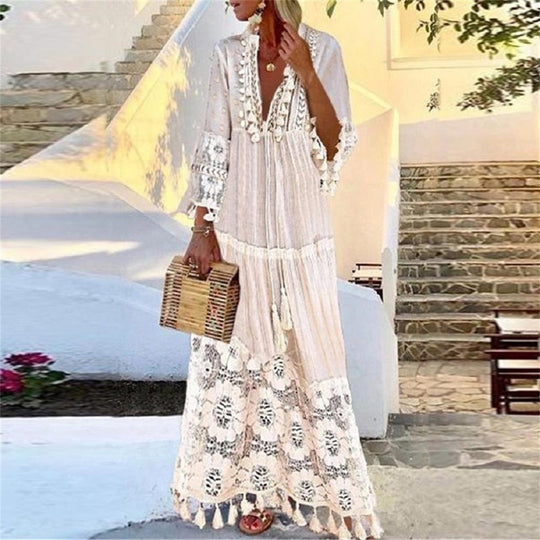 Vestido Esquinca Bege / P