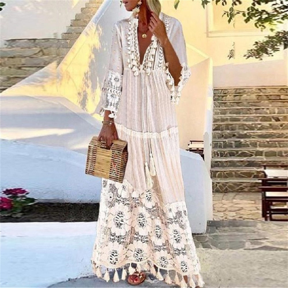 Vestido Esquinca Bege / P